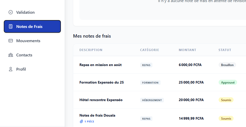 Fond Expenséo Notes de frais Carousel 6